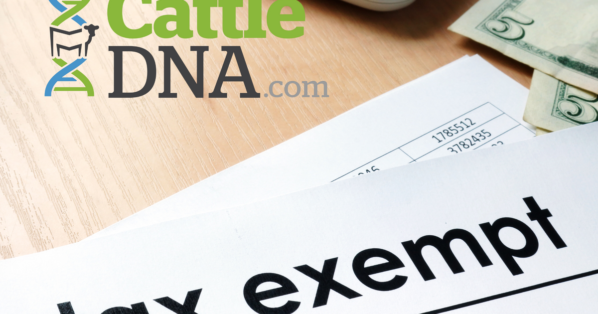How do I become sales tax exempt with CattleDNA.com?